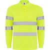 Branded Promotional HIGH VISIBILITY LONG SLEEVE POLO SHIRT with Three Buttons Placket 1x1 Ribbed Collar & Cuffs Polo Shirt From Concept Incentives.