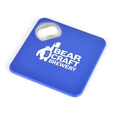 Branded Promotional COASTER BOTTLE OPENER in Blue Coaster From Concept Incentives.