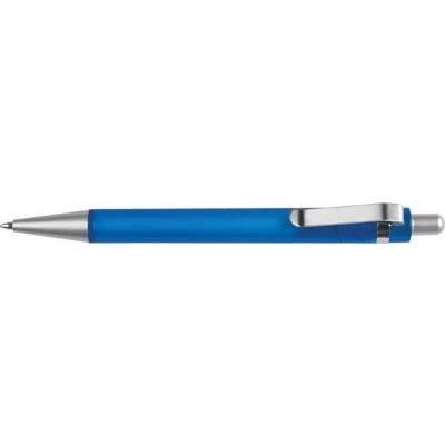 Branded Promotional RODEO FROST BALL PEN in Frosted Blue with Silver Trim Pen From Concept Incentives.