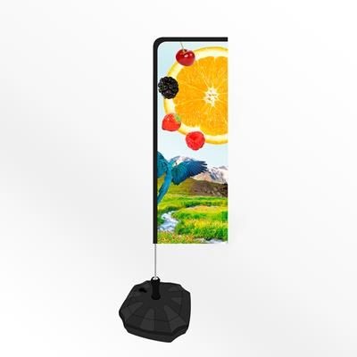 Branded Promotional SMALL URBAN RECTANGULAR PORTABLE FLAG BANNER with Water or Sand Base Feather Flag From Concept Incentives.