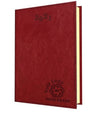 Branded Promotional TOPGRAIN PREMIUM A5 DAY TO PAGE DESK DIARY in Red Diary From Concept Incentives.