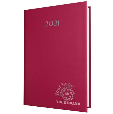 Branded Promotional SMOOTHGRAIN QUARTO WEEK TO VIEW DESK DIARY in Burgundy Diary From Concept Incentives.