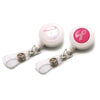 Branded Promotional BREAST CANCER AWARENESS PLASTIC BADGE REEL Pull Reel Pass Holder From Concept Incentives.