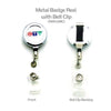 Branded Promotional METAL BADGE REEL with Back Clip Badge Pull Reel Pass Holder From Concept Incentives.