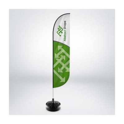 Branded Promotional RHINO FEATHER FLAG POLE KIT with Printed Flag & Ground Spike Base Feather Flag From Concept Incentives.