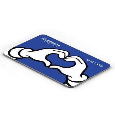 Branded Promotional RFID CARD BLOCKER in White Scanning Protection Shield From Concept Incentives.