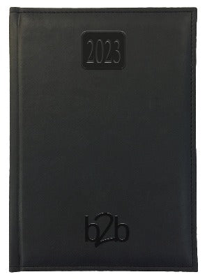 Branded Promotional RIO A5 PAGADAY DESK DIARY in Black from Concept Incentives