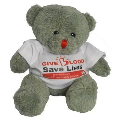 Branded Promotional 15CM RED NOSE BEAR with Tee Shirt Soft Toy From Concept Incentives.