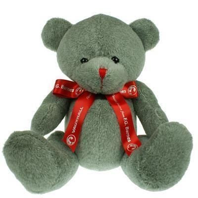 Branded Promotional 25CM RED NOSE BEAR with Bow Soft Toy From Concept Incentives.