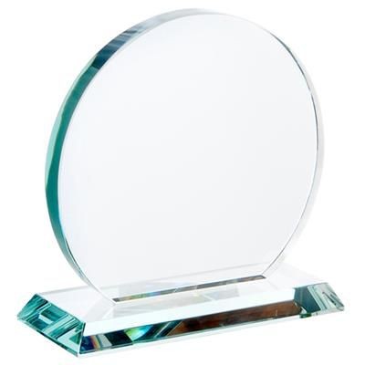 Branded Promotional MEDIUM JADE GREEN TROPHY AWARD CIRCLE Award From Concept Incentives.