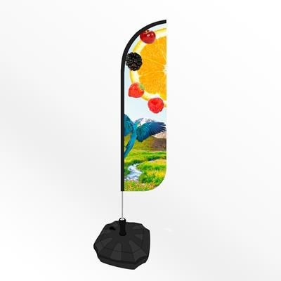 Branded Promotional SMALL ROUND FEATHER FLAG BANNER with Water or Sand Base Feather Flag From Concept Incentives.