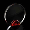 Branded Promotional LARGE ROUND CRYSTAL FRAME with Red Crystal Facet Stand Award From Concept Incentives.