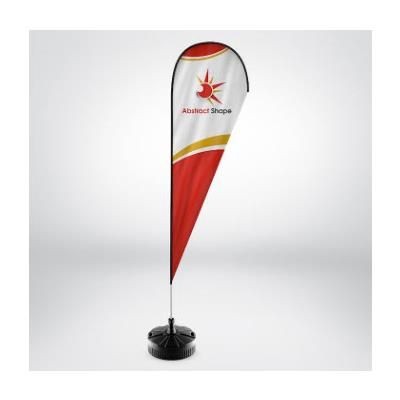 Branded Promotional RHINO TEAR DROP FLAG POLE KIT with Printed Flag & Ground Spike Base Feather Flag From Concept Incentives.