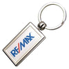 Branded Promotional RECTANGULAR ZINC ALLOY DOMED KEYRING Keyring From Concept Incentives.