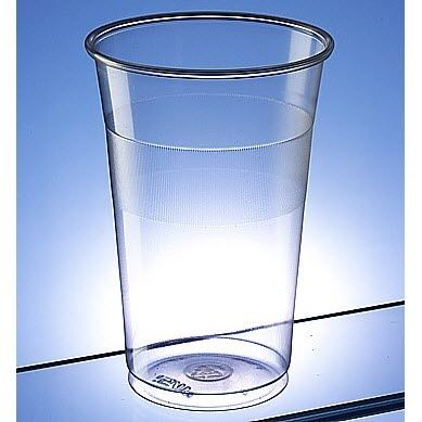 Branded Promotional RECYCLABLE PLASTIC TWO THIRDS OF PINT GLASS Beer Glass From Concept Incentives.