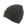 Branded Promotional KNITTED SKI HAT with Turn Up in Green Hat From Concept Incentives.