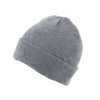 Branded Promotional KNITTED SKI HAT with Turn Up in Heather Grey Hat From Concept Incentives.