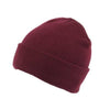 Branded Promotional KNITTED SKI HAT with Turn Up in Maroon Hat From Concept Incentives.