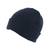 Branded Promotional KNITTED SKI HAT with Turn Up in Navy Blue Hat From Concept Incentives.