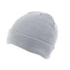 Branded Promotional KNITTED SKI HAT with Turn Up in Pale Grey Hat From Concept Incentives.