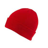 Branded Promotional KNITTED SKI HAT with Turn Up in Red Hat From Concept Incentives.