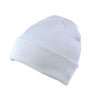 Branded Promotional KNITTED SKI HAT with Turn Up in White Hat From Concept Incentives.