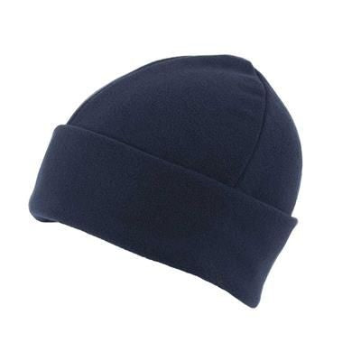 Branded Promotional POLAR FLEECE SKI HAT in Navy Blue Hat From Concept Incentives.