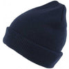 Branded Promotional LINED KNITTED SKI HAT in Navy Blue Hat From Concept Incentives.