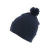 Branded Promotional KNITTED ACRYLIC BEANIE HAT in Navy Blue Hat From Concept Incentives.