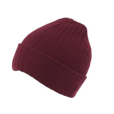 Branded Promotional BEANIE in Maroon Hat From Concept Incentives.