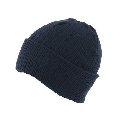 Branded Promotional BEANIE in Navy Hat From Concept Incentives.