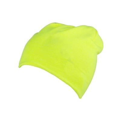 Branded Promotional 100% COTTON BEANIE in Yellow Hat From Concept Incentives.