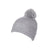 Branded Promotional 100% LOOSE KNIT ACRYLIC RIBBED BOBBLE BEANIE HAT in Grey with Turn-up Hat From Concept Incentives.
