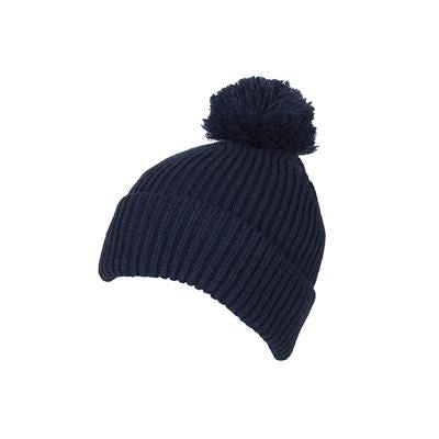 Branded Promotional 100% LOOSE KNIT ACRYLIC RIBBED BOBBLE BEANIE HAT in Teal Green with Turn-up Hat From Concept Incentives.