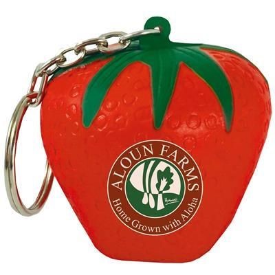 Branded Promotional STRESS STRAWBERRY KEYRING Keyring From Concept Incentives.