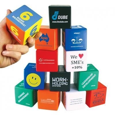 Branded Promotional STRESS CUBES Keyring From Concept Incentives.