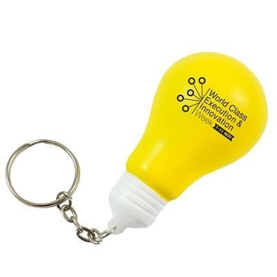 Branded Promotional STRESS LIGHT BULB KEYRING Keyring From Concept Incentives.