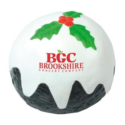 Branded Promotional STRESS CHRISTMAS PUDDING Keyring From Concept Incentives.