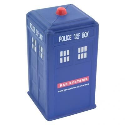 Branded Promotional STRESS POLICE BOX Keyring From Concept Incentives.