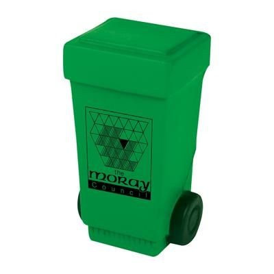 Branded Promotional STRESS WHEELIE BIN Keyring From Concept Incentives.