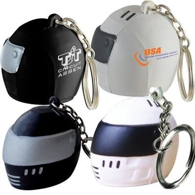 Branded Promotional STRESS CRASH HELMET KEYRING Keyring From Concept Incentives.