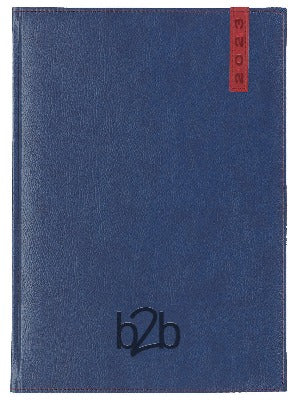 Branded Promotional SANTIAGO A5 PAGADAY DESK DIARY in Blue and Red from Concept Incentives