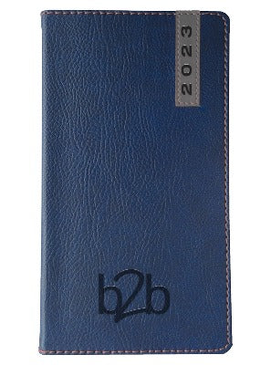 Branded Promotional SANTIAGO WEEK TO VIEW PORTRAIT POCKET DIARY in Blue and Grey Diary From Concept Incentives.