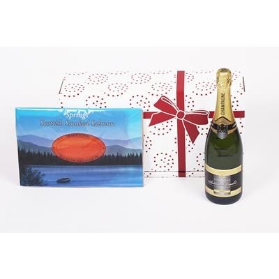Branded Promotional CHAMPAGNE & SMOKED SALMON GIFT BOX Champagne From Concept Incentives.