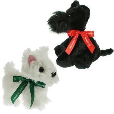 Branded Promotional 15CM SCOTTIE DOG with Bow Soft Toy From Concept Incentives.