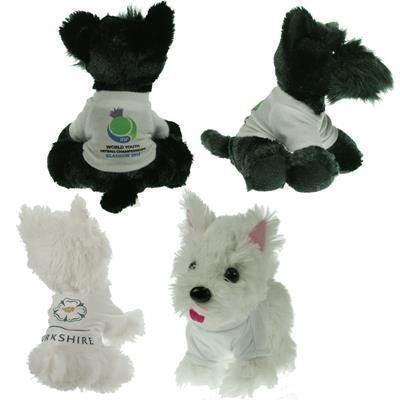 Branded Promotional 15CM SCOTTIE DOG with Tee Shirt Soft Toy From Concept Incentives.