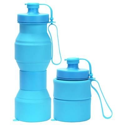 Branded Promotional COLLAPSIBLE FOLDING HOURGLASS WATER BOTTLE Sports Drink Bottle From Concept Incentives.