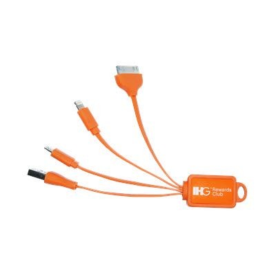 Branded Promotional EPOXY POWER-LINK SYNC & CHARGER MULTI-CABLE ADAPTOR Cable From Concept Incentives.