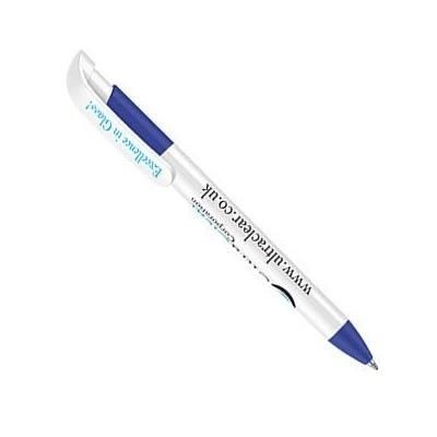 Branded Promotional ALLSTAR EXTRA BALL PEN with White Barrel & Blue Trim Pen From Concept Incentives.