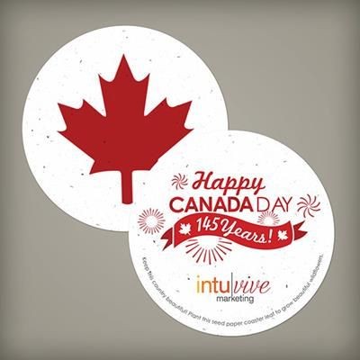 Branded Promotional SEEDED PAPER MEDIUM COASTER Beer Mat From Concept Incentives.